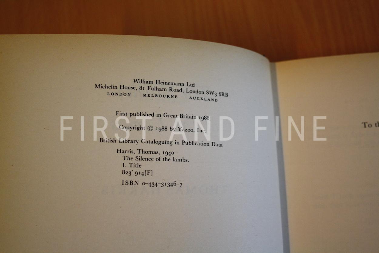 Harris, Thomas (1988) 'The Silence of the Lambs', UK signed first edition - Image 9