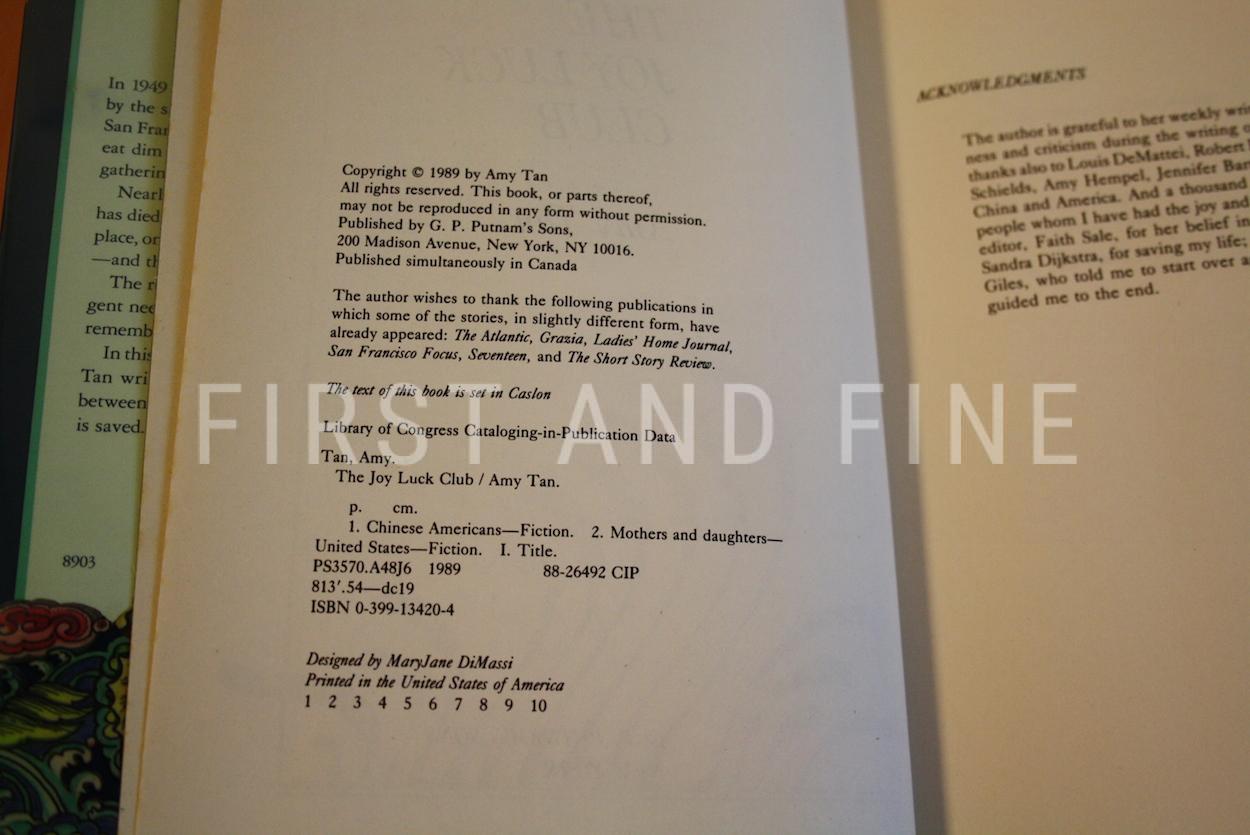 Tan, Amy (1989) 'The Joy Luck Club', signed first edition - Image 3
