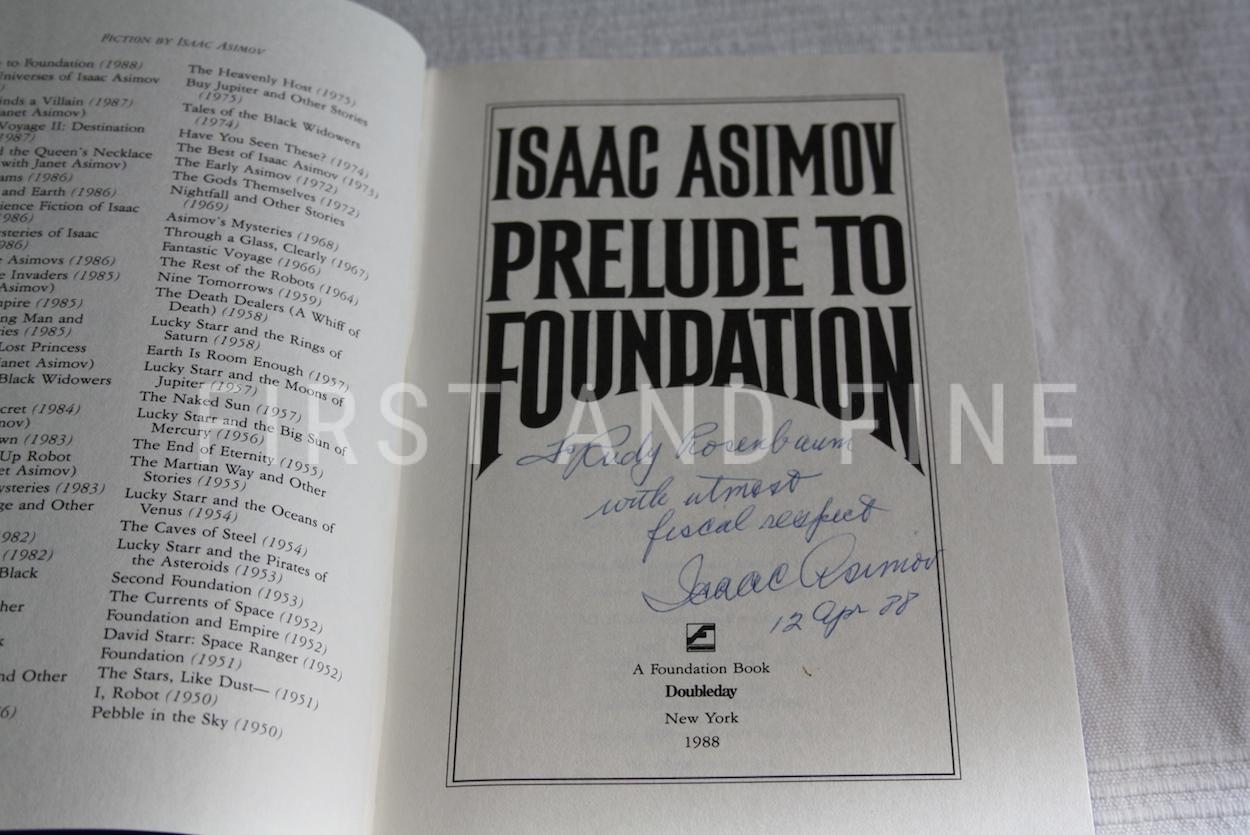 Asimov, Isaac (1988) 'Prelude to Foundation', signed US first edition - Image 2