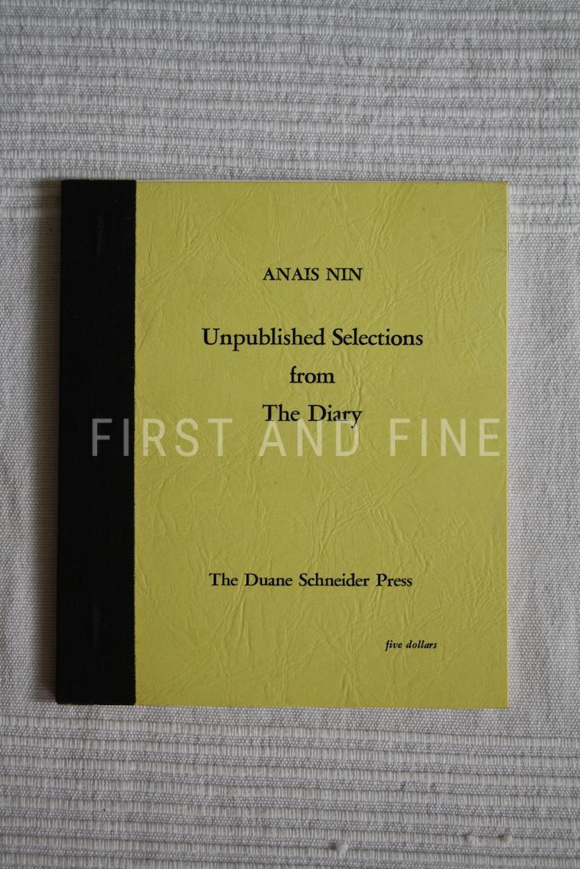 Nin, Anais (1968) 'Unpublished Selections from the Diary', signed limited edition