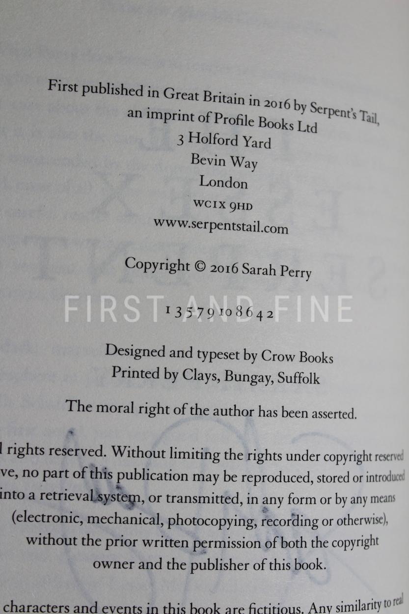 Perry, Sarah (2016) 'The Essex Serpent', signed first edition - Image 3