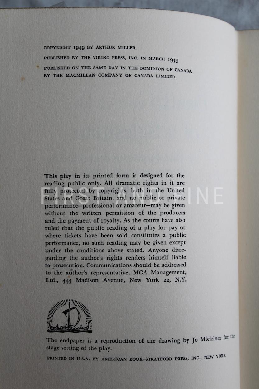 Miller, Arthur (1949) 'Death of a Salesman', US first edition plus signature - Image 2