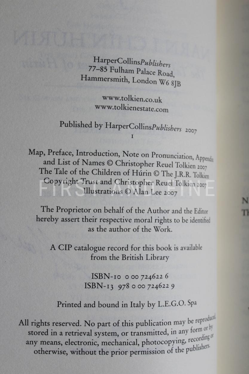 Tolkien, J.R.R. (2007) 'The Children of Hurin', UK first edition signed by illustrator Alan Lee - Image 3