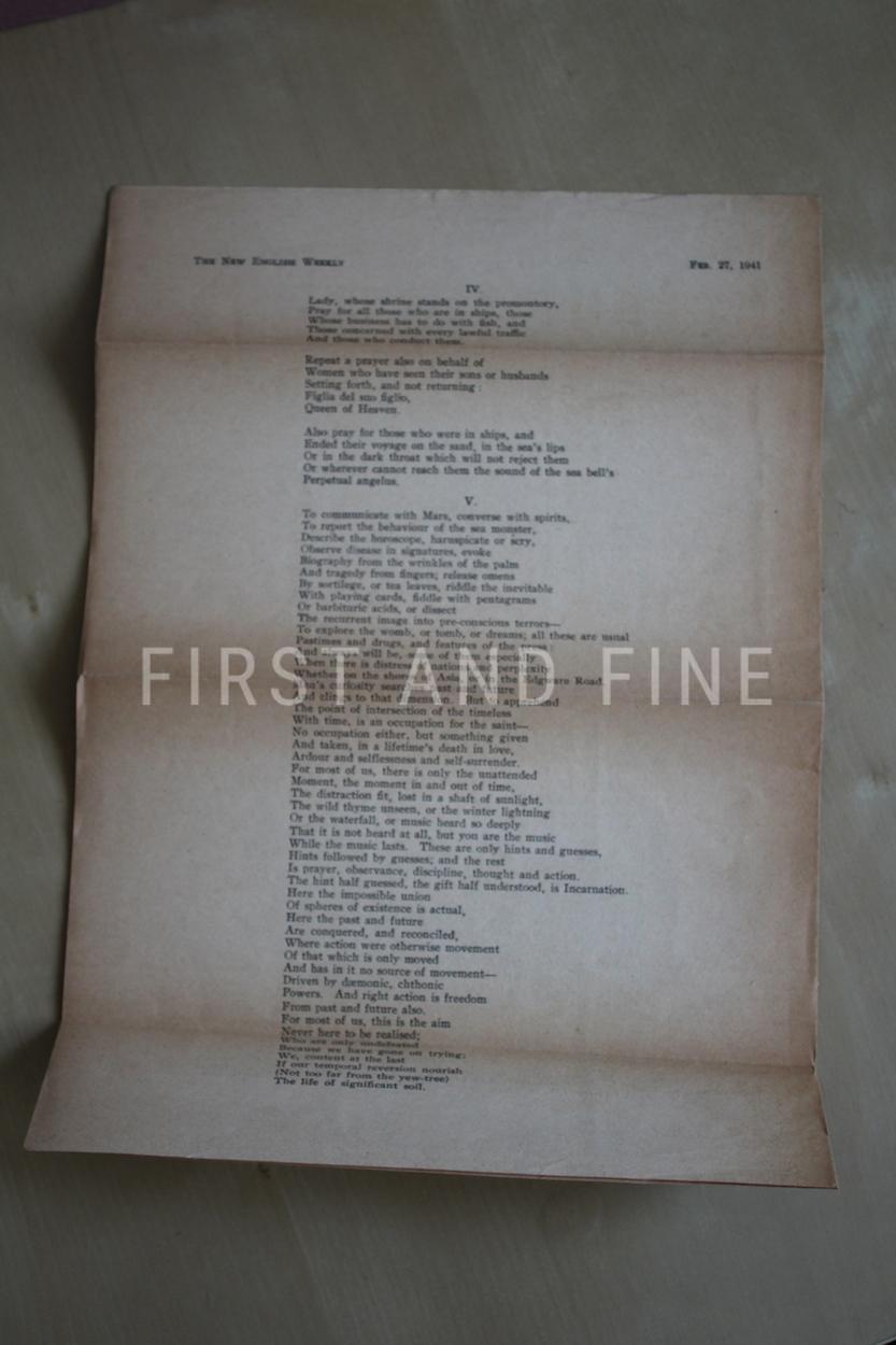 Eliot, T.S. (1940-1942) 'Four Quartets', UK first edition set - Image 17