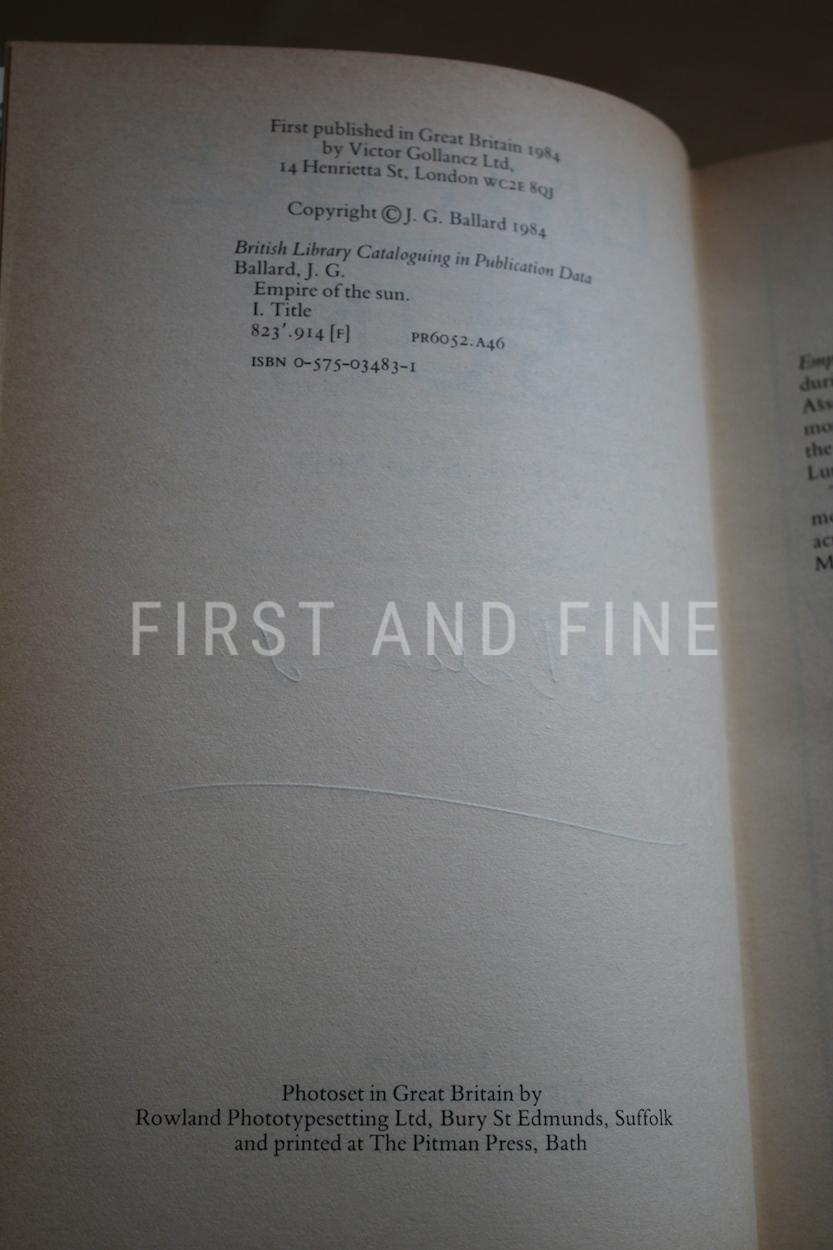 Ballard, J.G. (1984) 'Empire of the Sun', signed first edition - Image 3