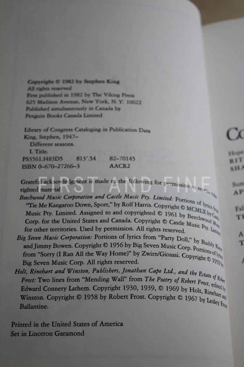 King, Stephen (1982) 'Different Seasons', signed first edition - Image 3