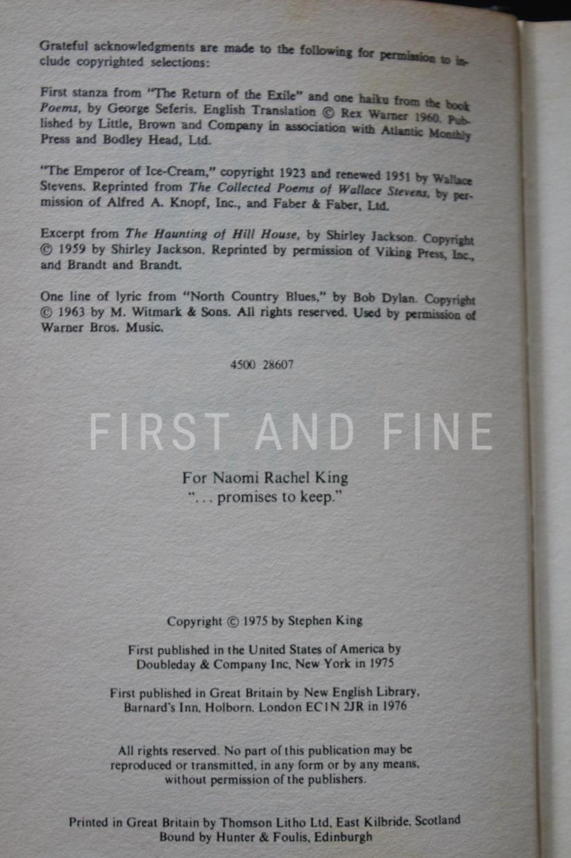 King, Stephen (1976) 'Salem's Lot', UK first edition - Image 3