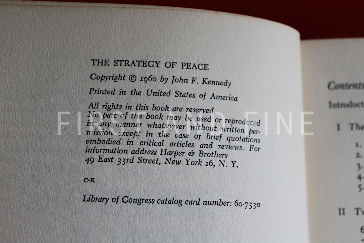 Kennedy, John F. (1960) 'The Strategy of Peace', signed first edition - Image 3
