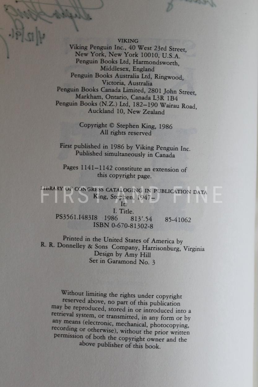 King, Stephen (1986) 'IT', signed first edition - Image 4