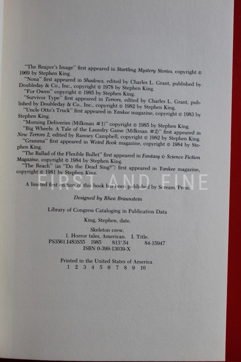 King, Stephen (1985) 'Skeleton Crew', signed first edition - Image 3