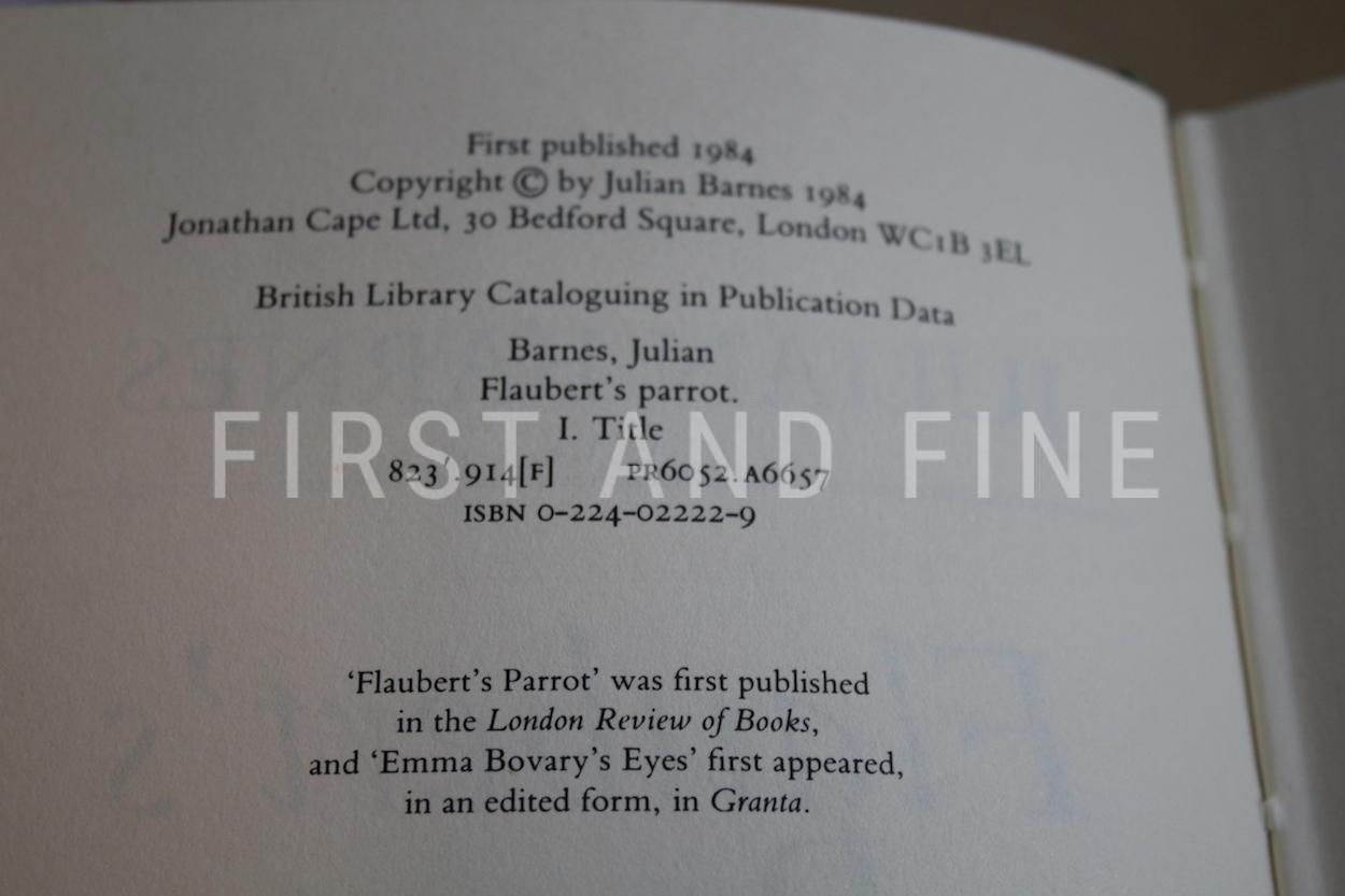Julian Barnes (1984) 'Flaubert's Parrot', signed first edition - Image 3