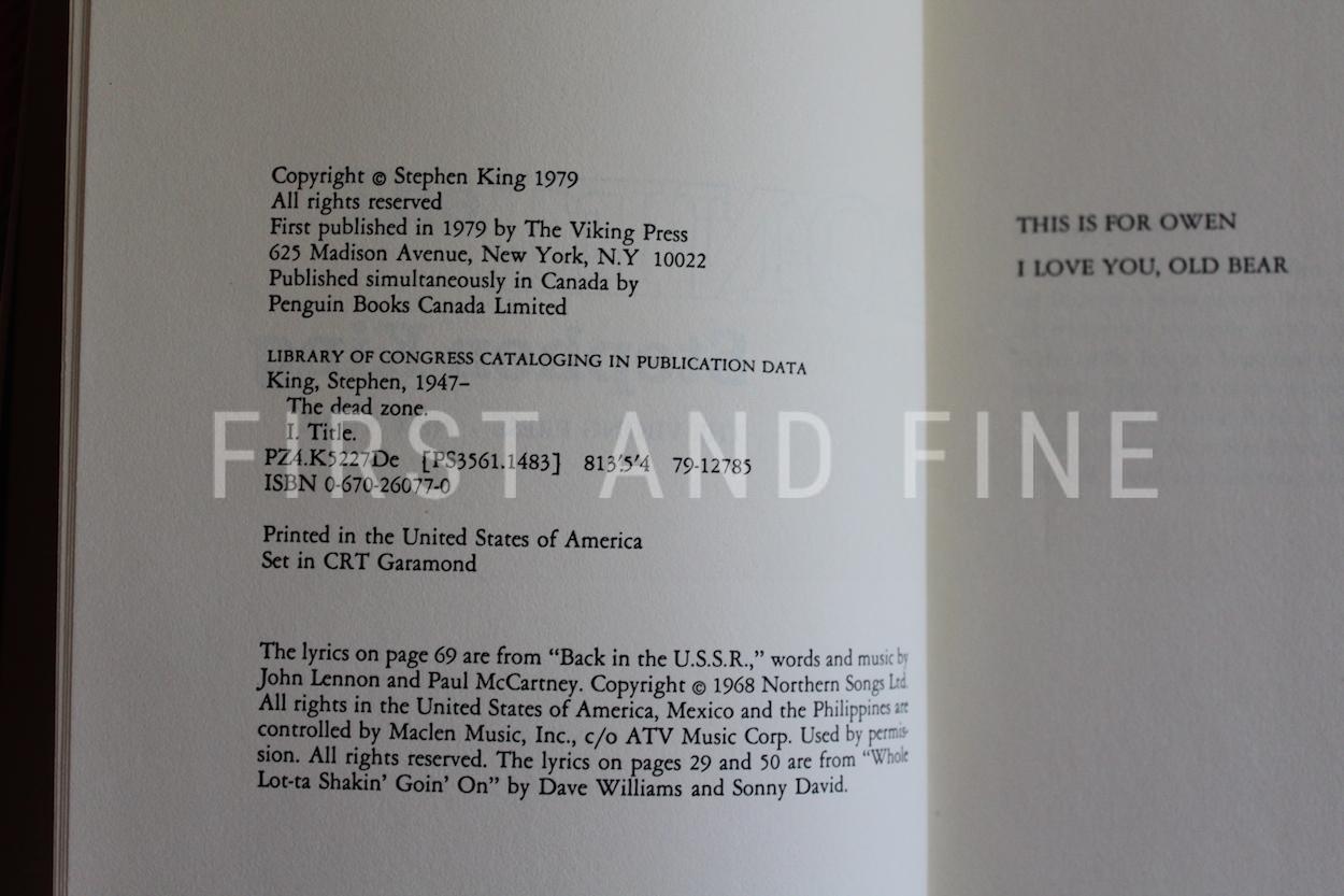 King, Stephen (1979) 'The Dead Zone', signed first edition - Image 3