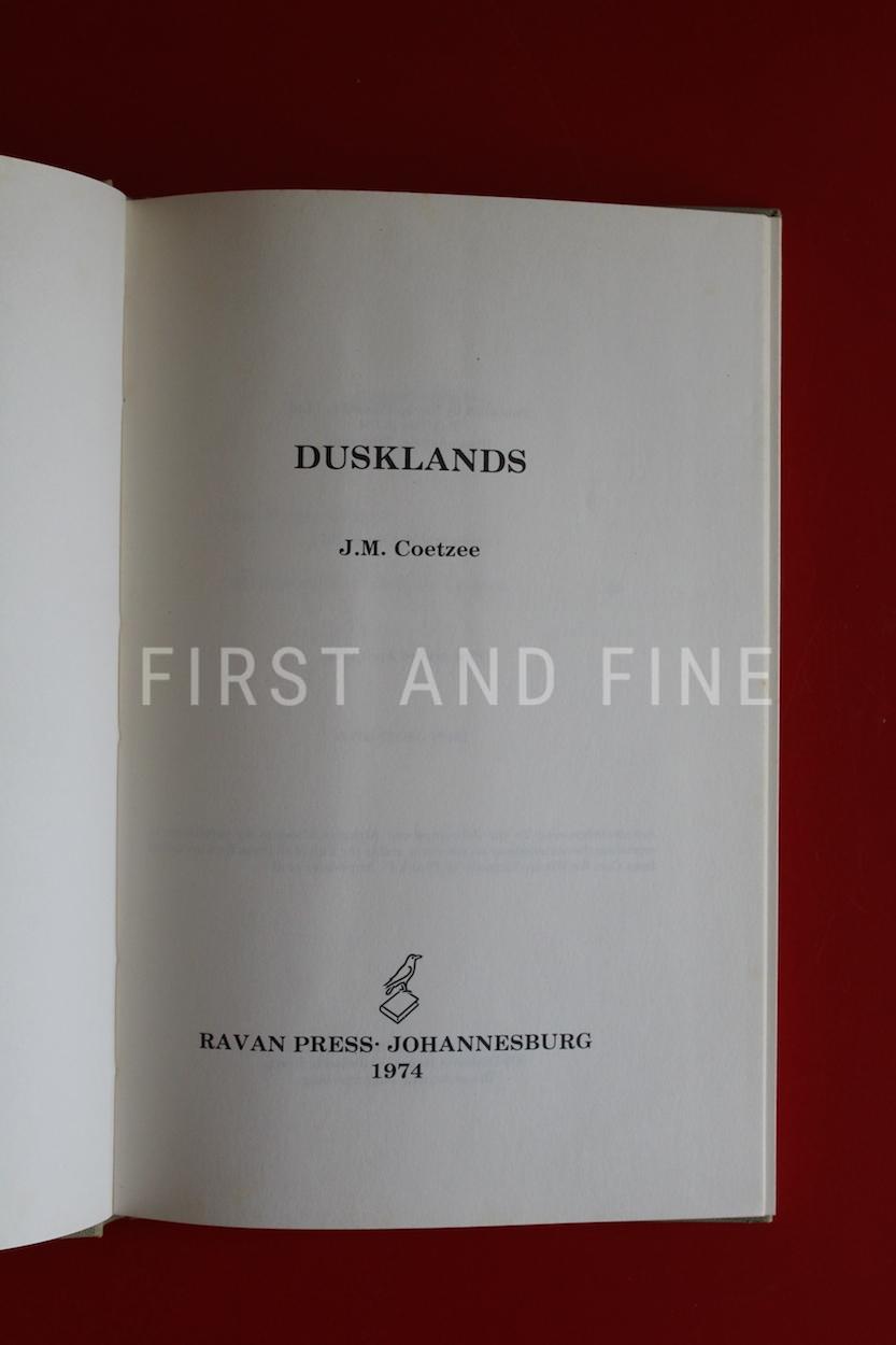 Coetzee, JM (1974) 'Dusklands', signed true first edition association copy - Image 4