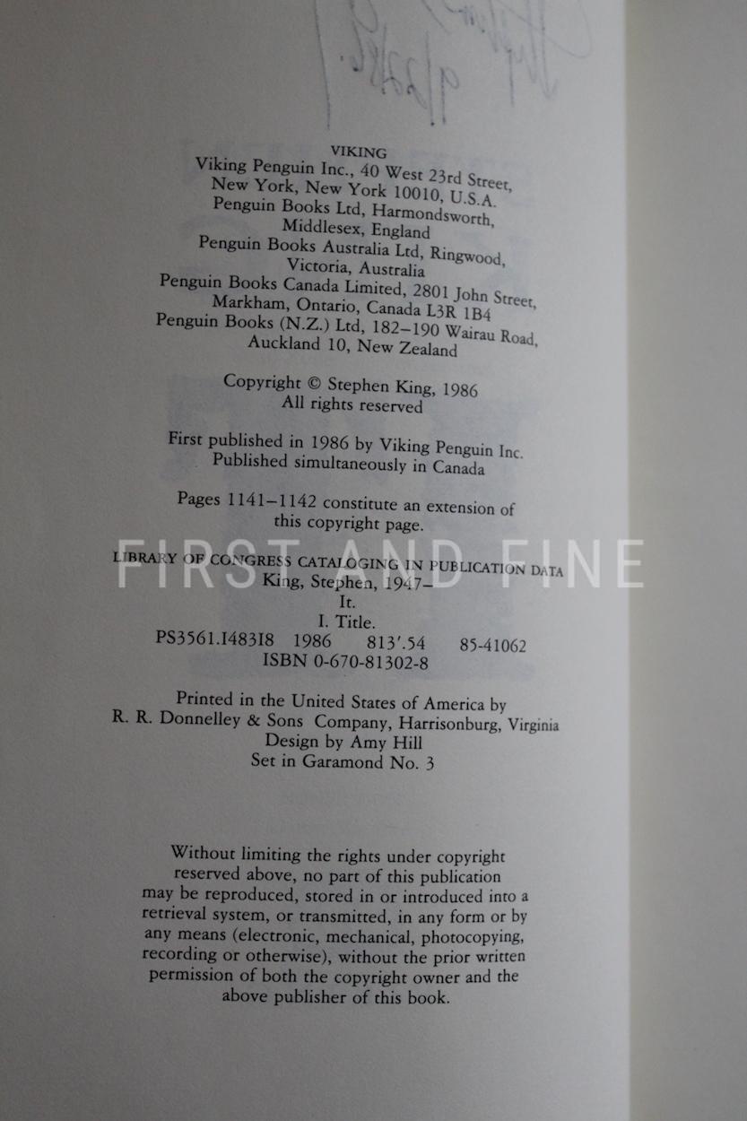 King, Stephen (1986) 'IT', signed first edition - Image 5