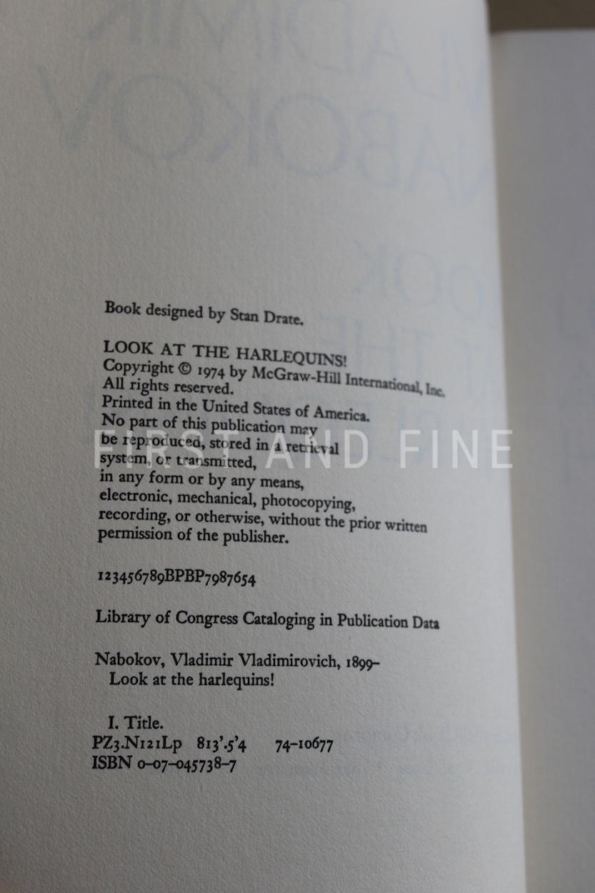 Nabokov, Vladimir (1974) 'Look at the Harlequins!', US first edition signed and annotated by Graham Greene - Image 3