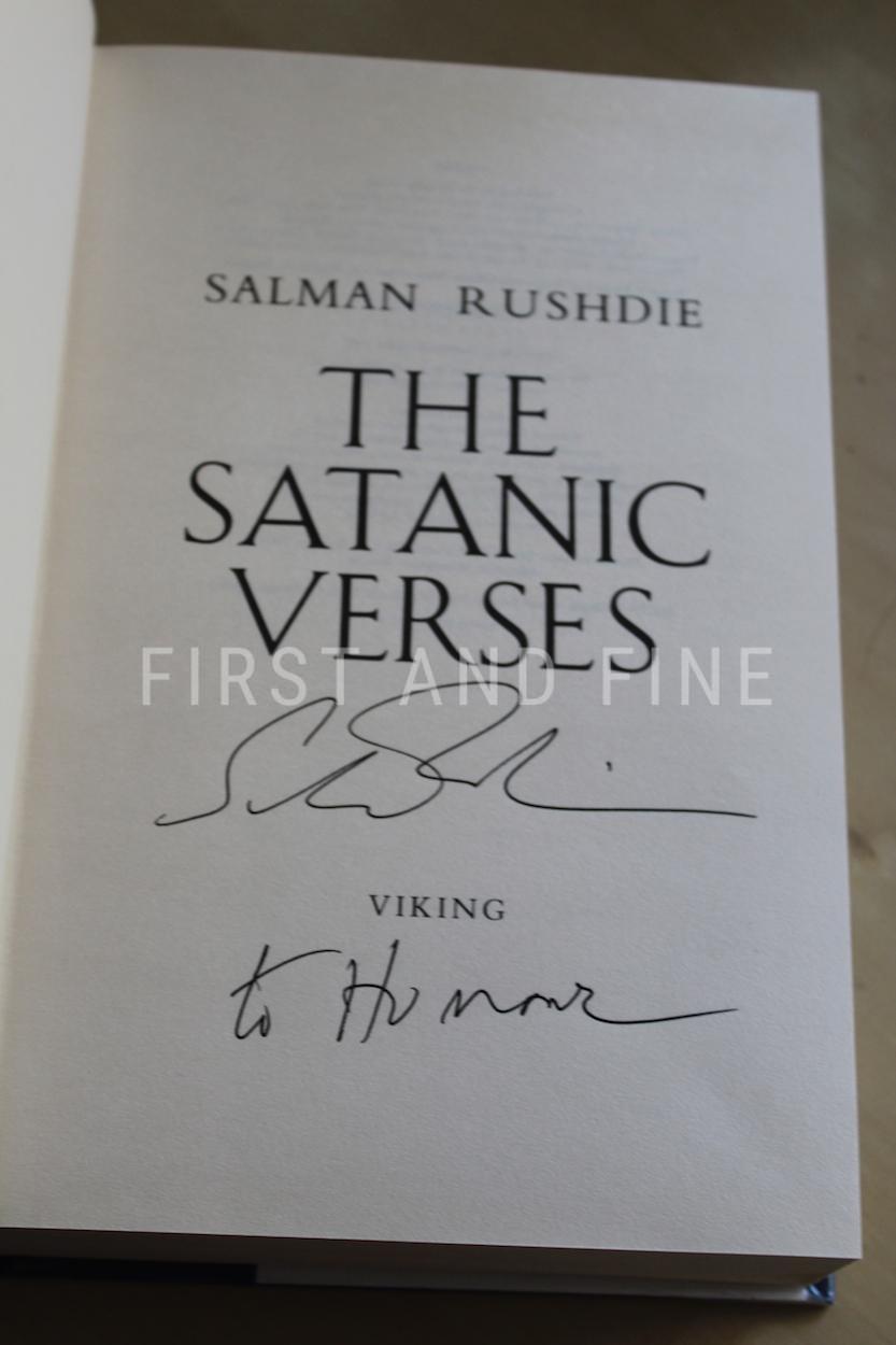 Rushdie, Salman (1988) 'The Satanic Verses', signed and dedicated 'To Humour' UK first edition - Image 2