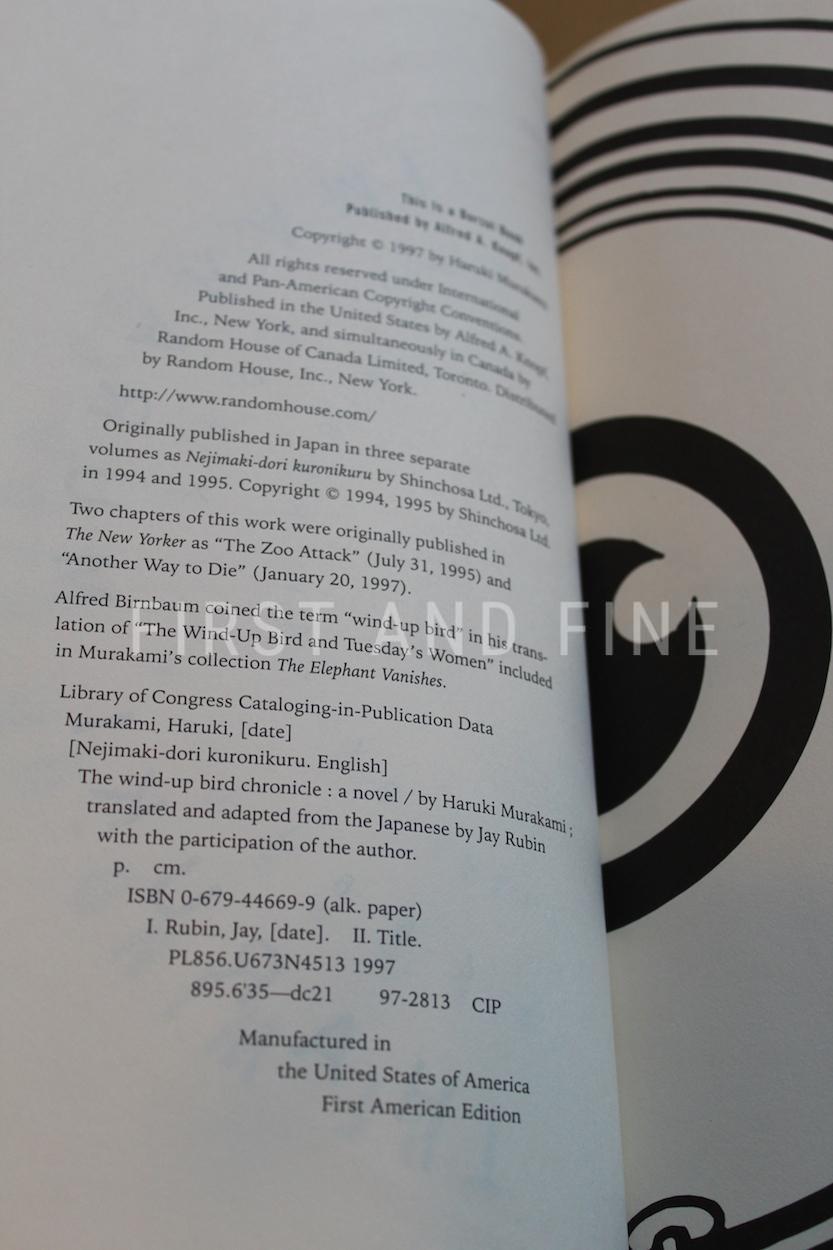 Murakami, Haruki (1997) 'The Wind-Up Bird Chronicle', US first edition - Image 2