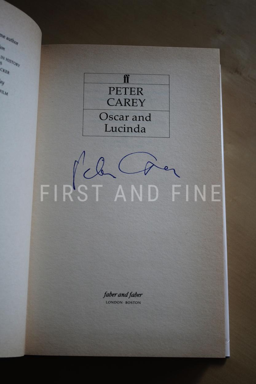 Carey, Peter, (1988) 'Oscar and Lucinda', UK signed first edition - Image 2