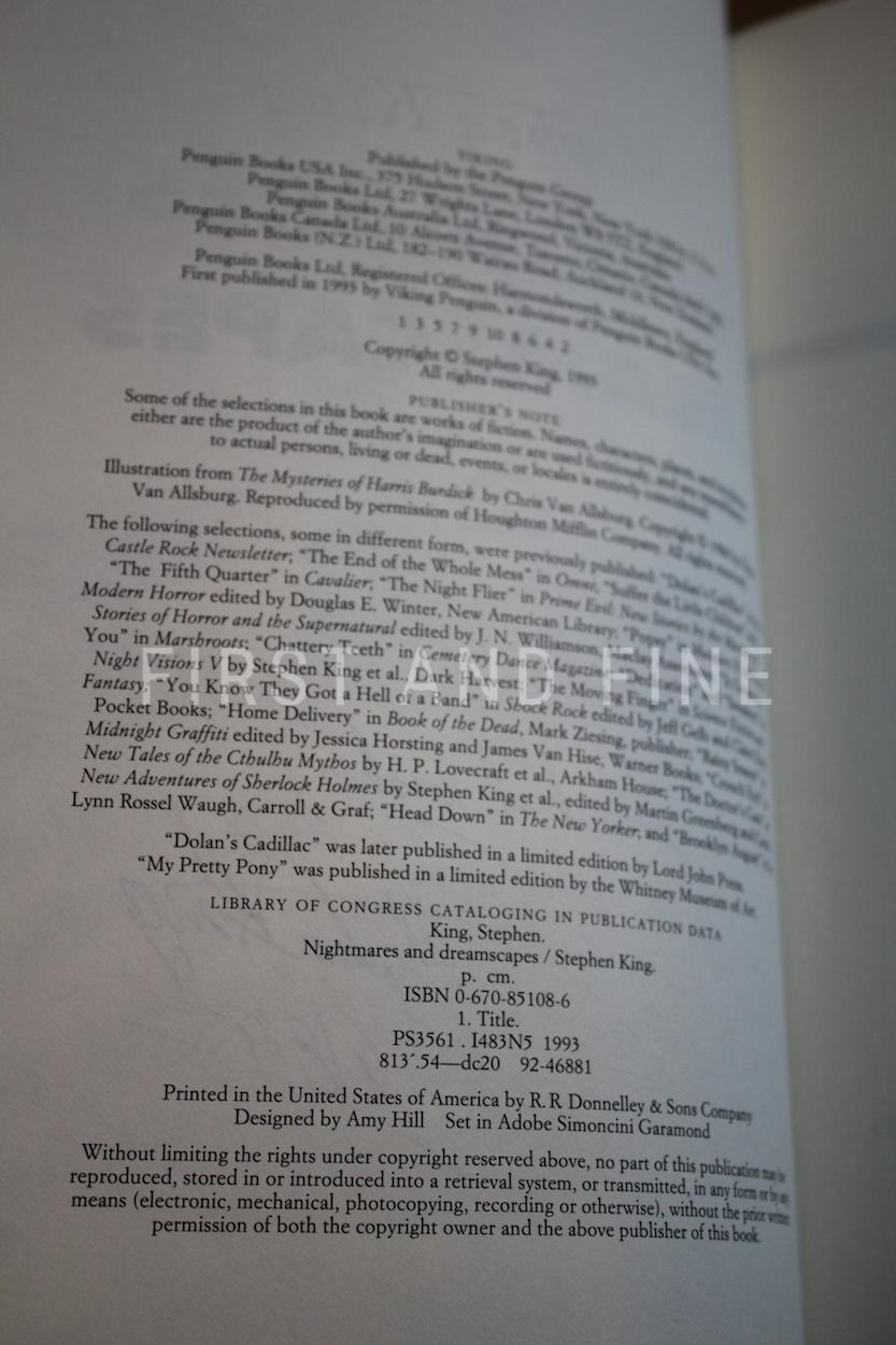 King, Stephen (1993) 'Nightmares & Dreamscapes', signed first edition - Image 3