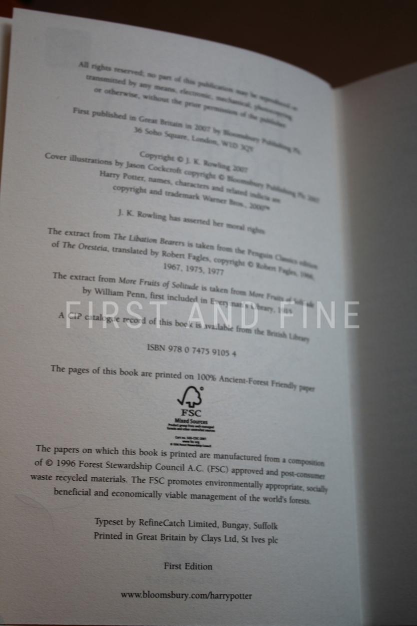 Rowling, J.K. (2007) 'Harry Potter and the Deathly Hallows', UK signed first edition with ephemera - Image 2