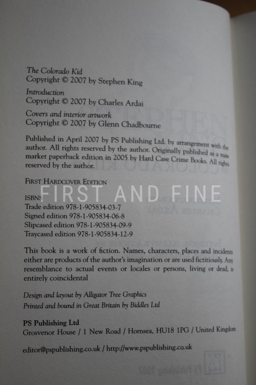 King, Stephen (2007) 'Colorado Kid', UK signed deluxe limited edition 1/33 with unique artist remarques - Image 3