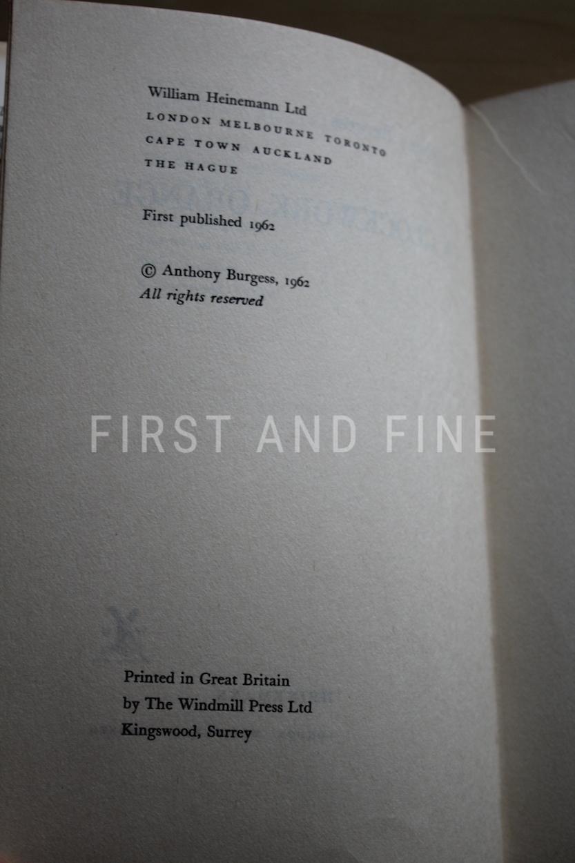 Burgess, Anthony (1962) 'A Clockwork Orange', UK first edition, first state - Image 2