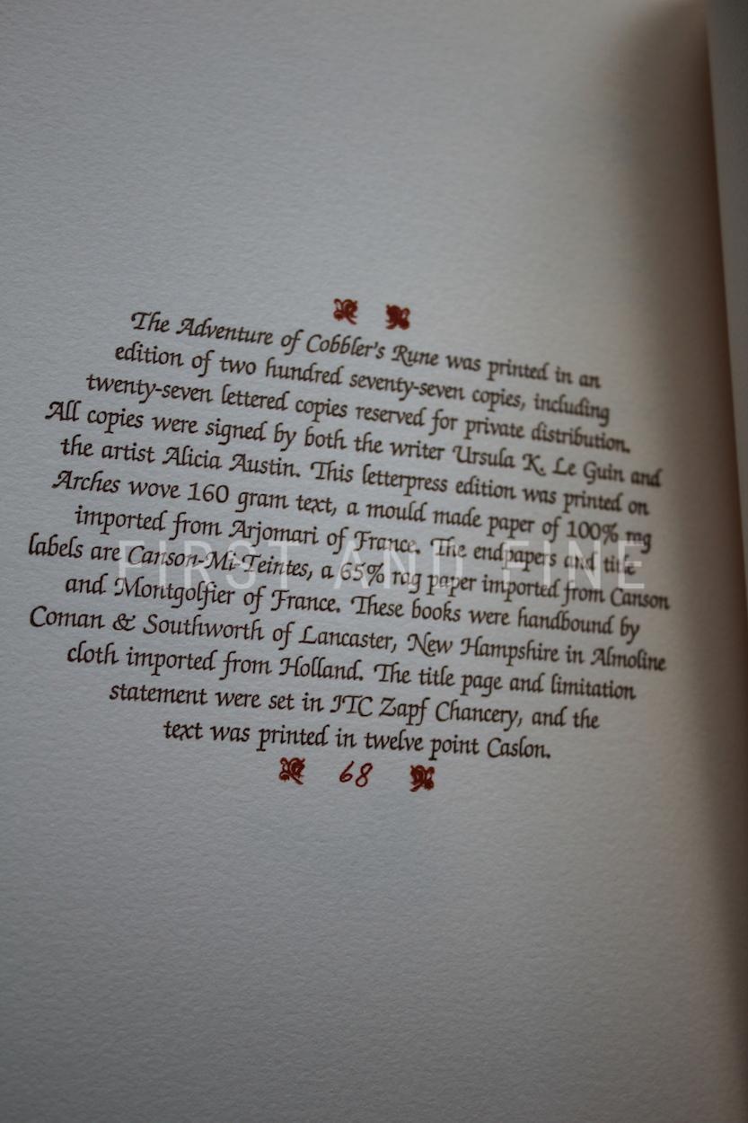 Le Guin, Ursula (1982, 1983) 'The Adventure of Cobbler's Rune' & 'Solomon Leviathan's Nine Hundred and Thirty-First Trip Around the World', signed limited editions - Image 4