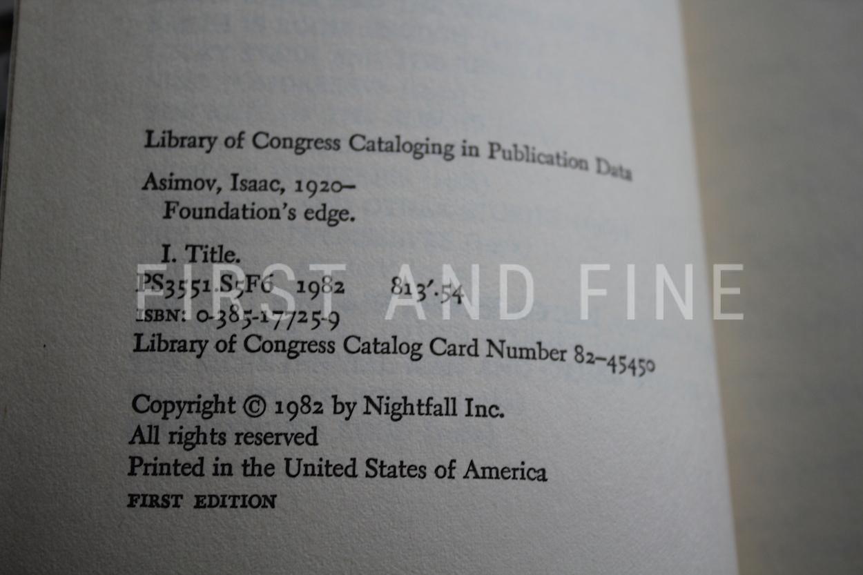 Asimov, Isaac (1982) 'Foundation's Edge', signed first edition, first state - Image 3