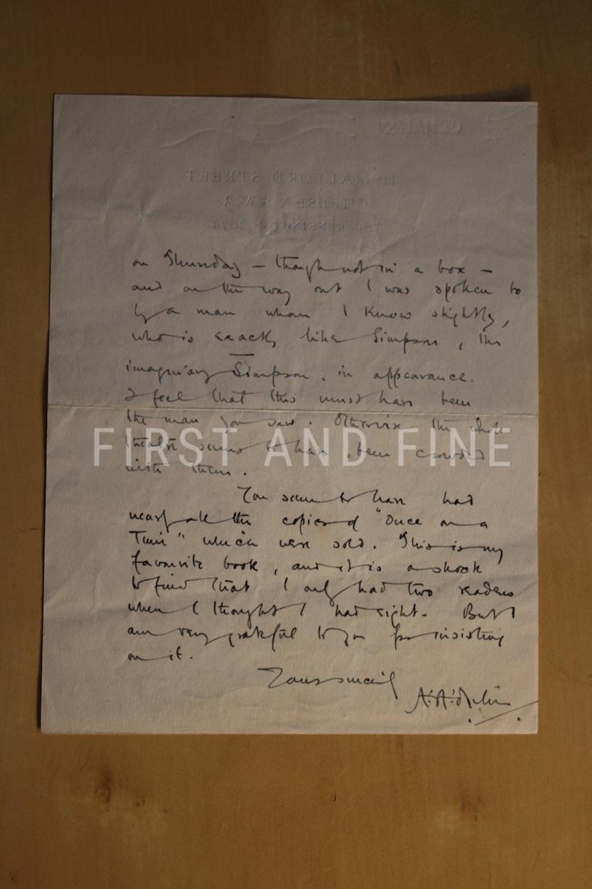 Milne, A.A. (1926) 'Winnie-the-Pooh', UK first edition in first state dust jacket and signed original letter - Image 4