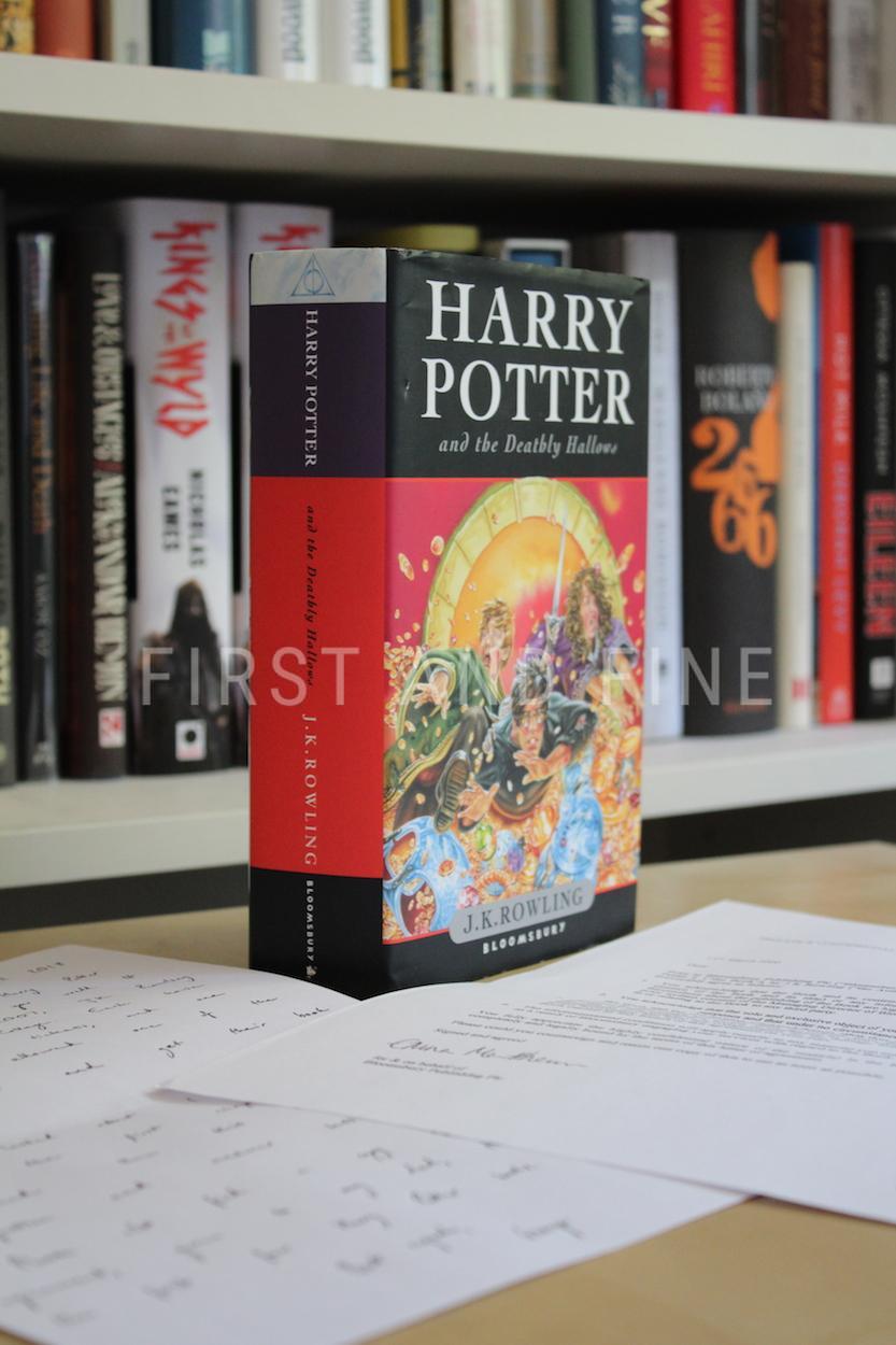 Rowling, J.K. (2007) 'Harry Potter and the Deathly Hallows', UK signed first edition with letters