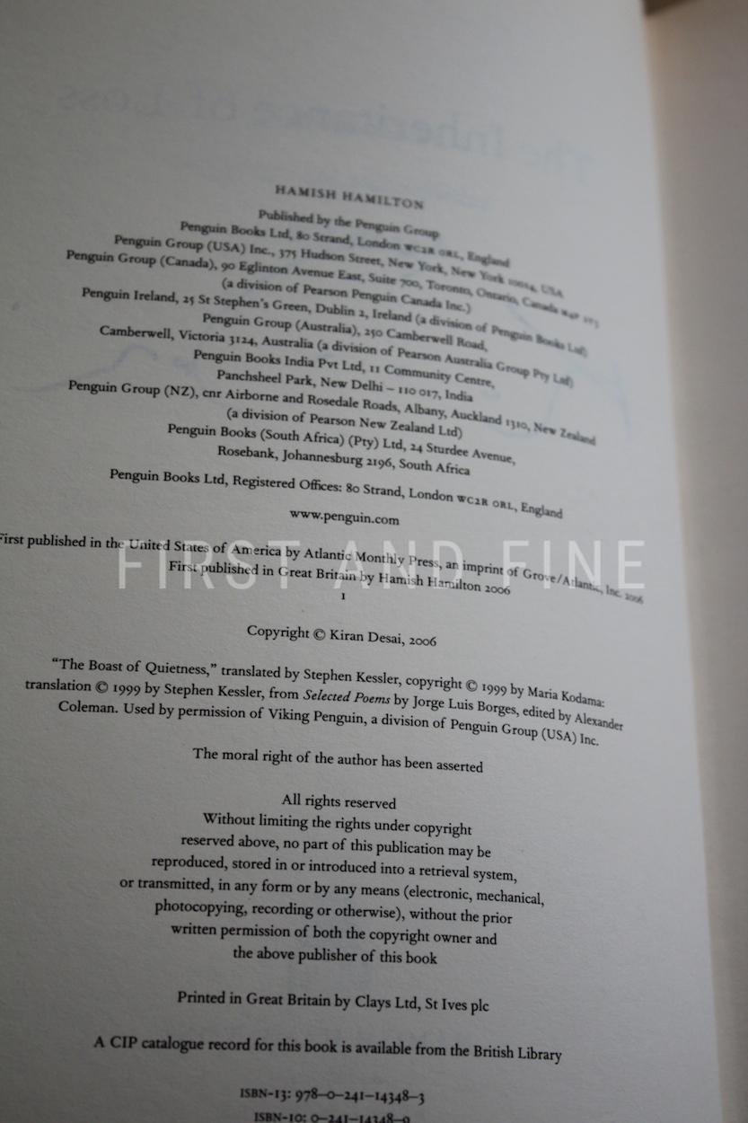 Desai, Kiran (2006) 'The Inheritance of Loss', UK signed first edition - Image 3