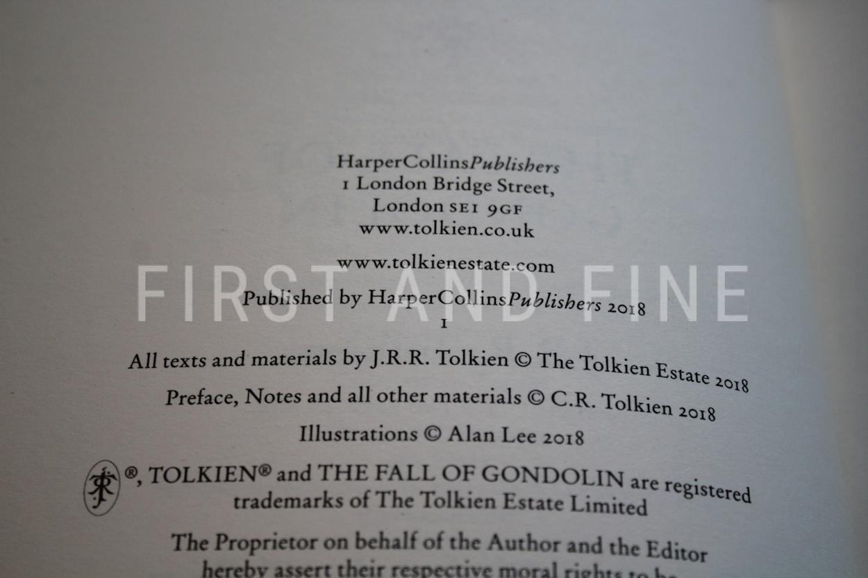 Tolkien, J.R.R.; Tolkien, Christopher (ed); Lee, Alan (illustrator) (2018) 'The Fall of Gondolin', UK signed first edition - Image 3