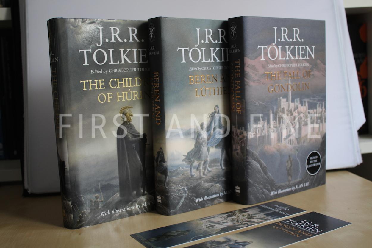 Tolkien, J.R.R. (2007-2018) 'The Children of Hurin'; 'Beren and Luthien'; 'The Fall of Gondolin', all UK first editions, signed by Alan Lee