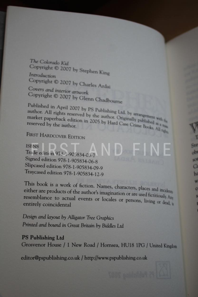 Stephen King (2007) 'Colorado Kid', UK deluxe signed limited edition - Image 4