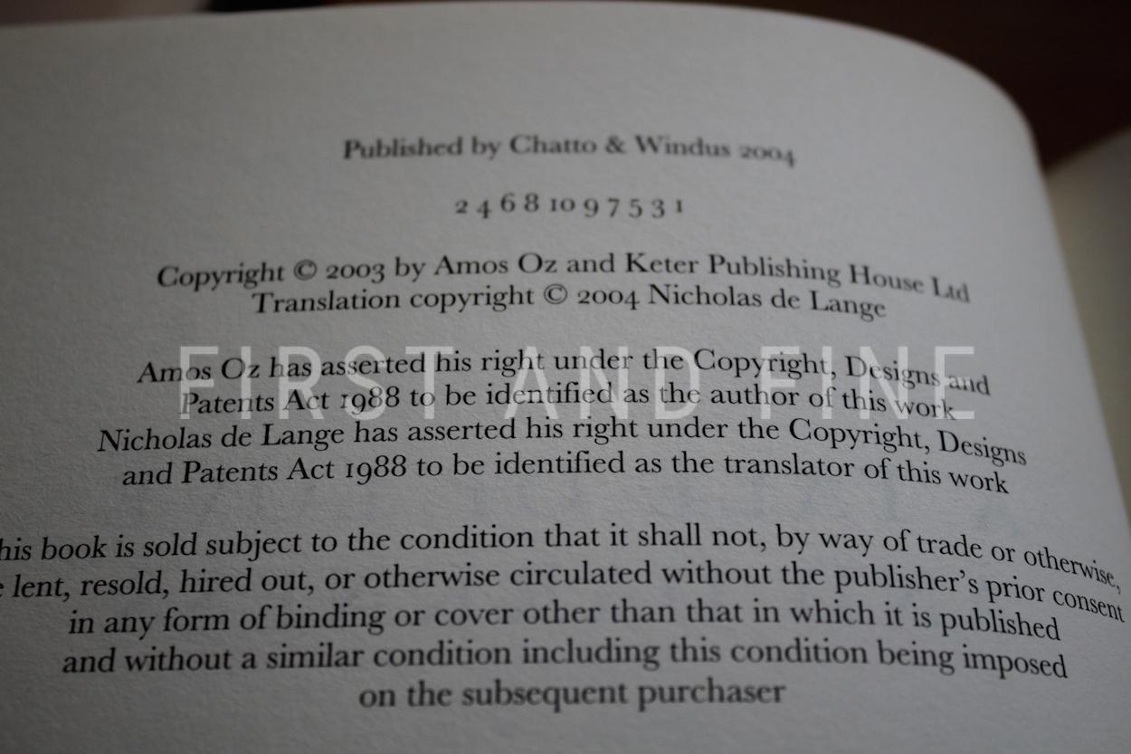 Oz, Amos (2004) 'A Tale of Love and Darkness', UK signed first edition - Image 3