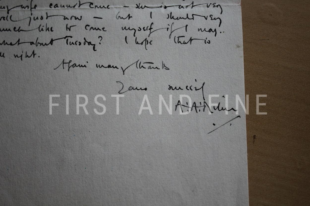 Milne, A.A. (1926) 'Winnie-the-Pooh', UK first deluxe edition in blue leather with handwritten and signed letter - Image 4