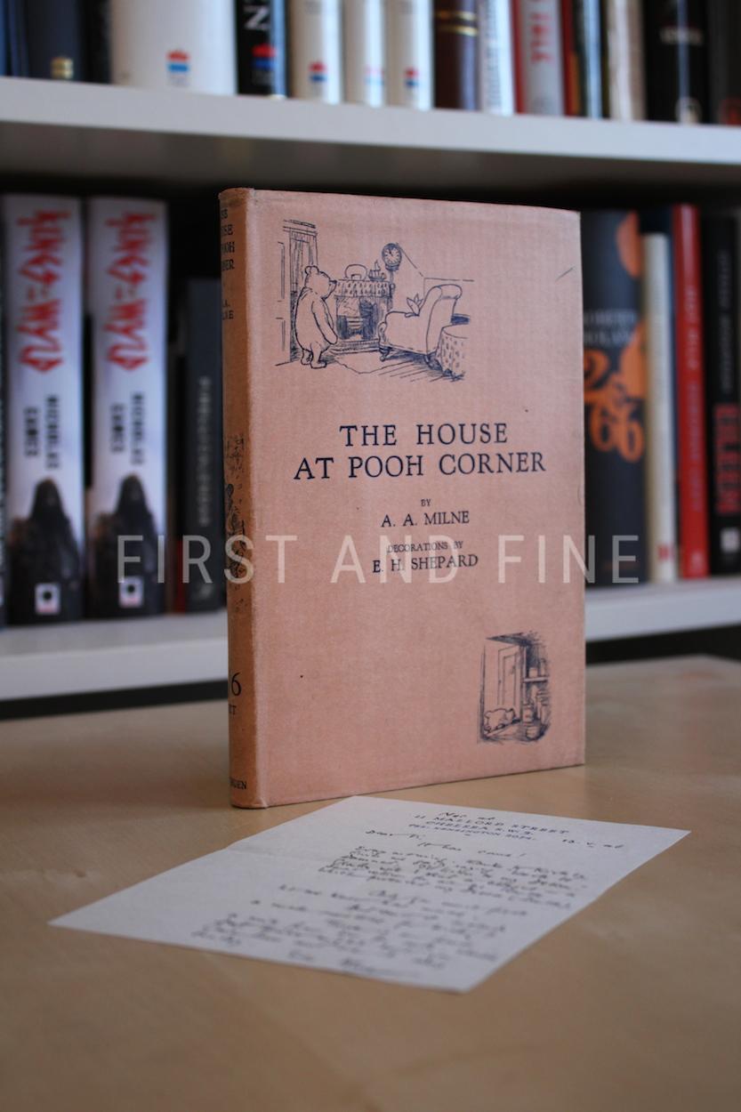 Milne, A.A. (1928) 'The House at Pooh Corner', UK first edition with handwritten and signed letter