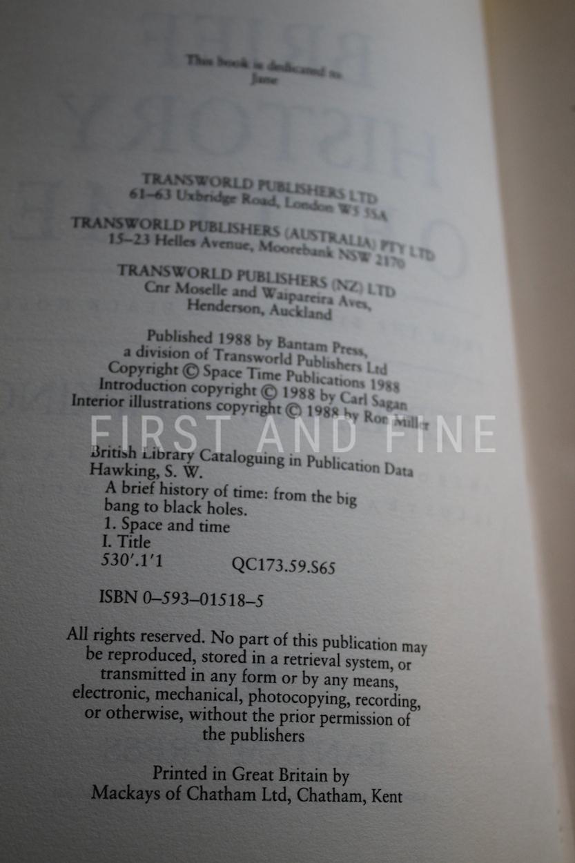 Hawking, Stephen (1988) 'A Brief History of Time', UK first edition - Image 2