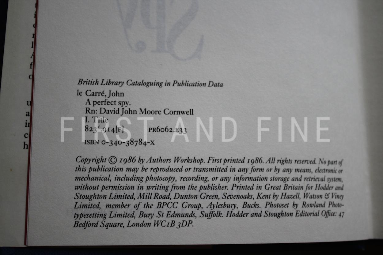 le Carré, John (1986) 'A Perfect Spy', UK signed and inscribed first edition - Image 4