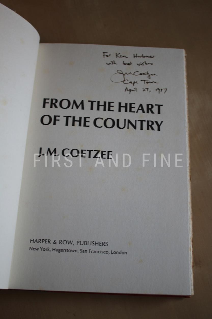 Coetzee, J.M. (1977) 'From the Heart of the Country', US signed first edition - Image 2