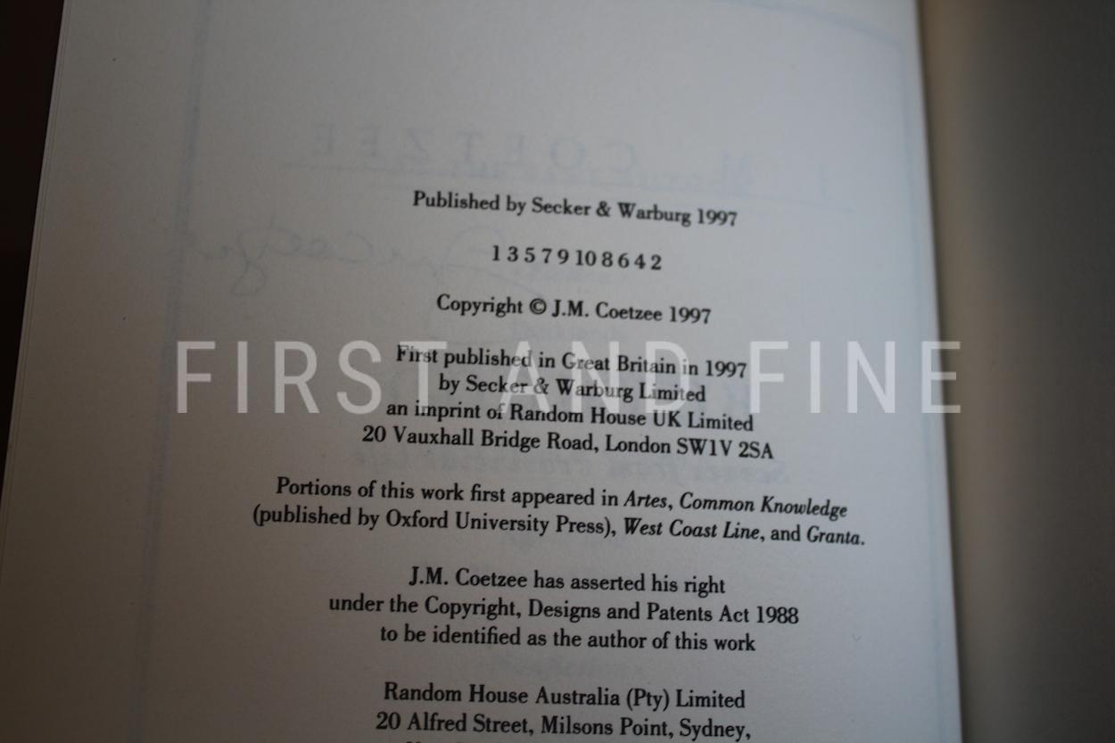 Coetzee, J.M. (1997) 'Boyhood: Scenes from Provincial Life', UK signed first edition - Image 3
