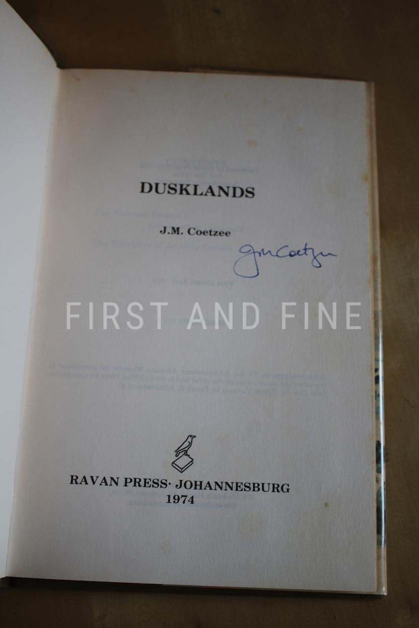 Coetzee, J.M. (1974) 'Dusklands', signed South African first edition - Image 2