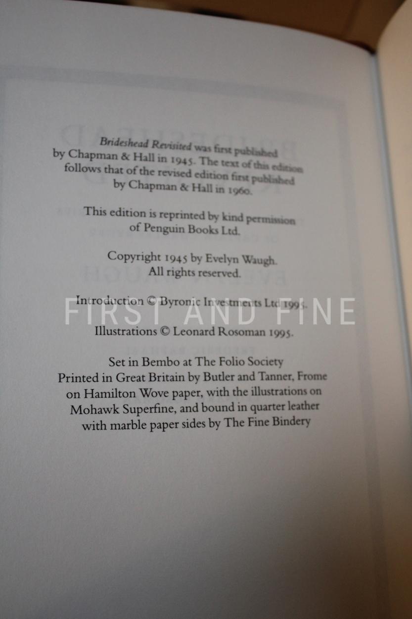 Waugh, Evelyn (1995) 'Brideshead Revisited', Folio Society signed limited edition - Image 4