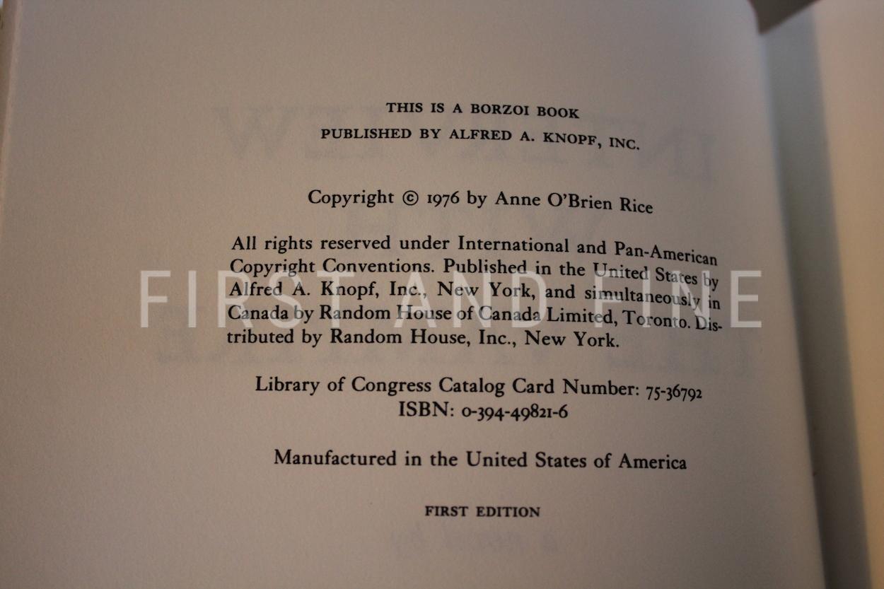 Rice, Anne (1976) 'Interview with the Vampire', US signed first edition - Image 4