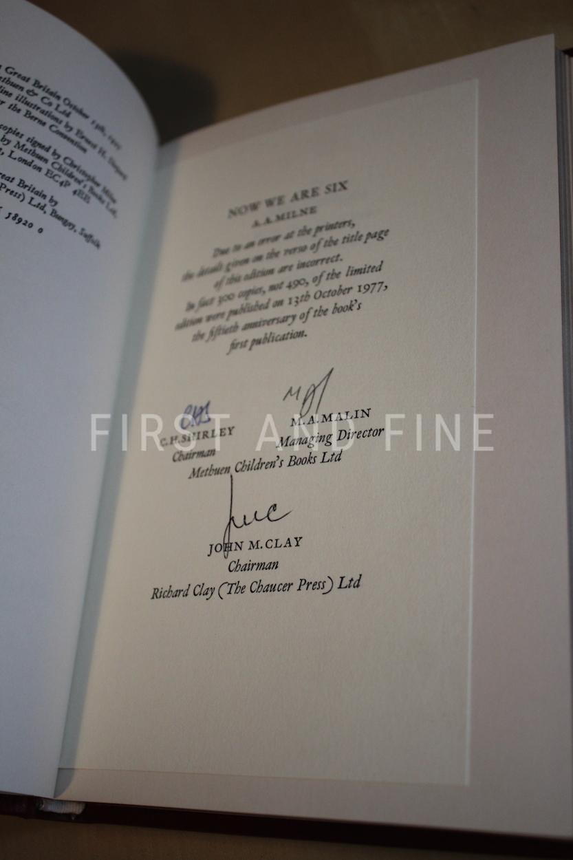Milne, Alan Alexander (1977) 'Now We are Six', UK signed limited edition - Image 3
