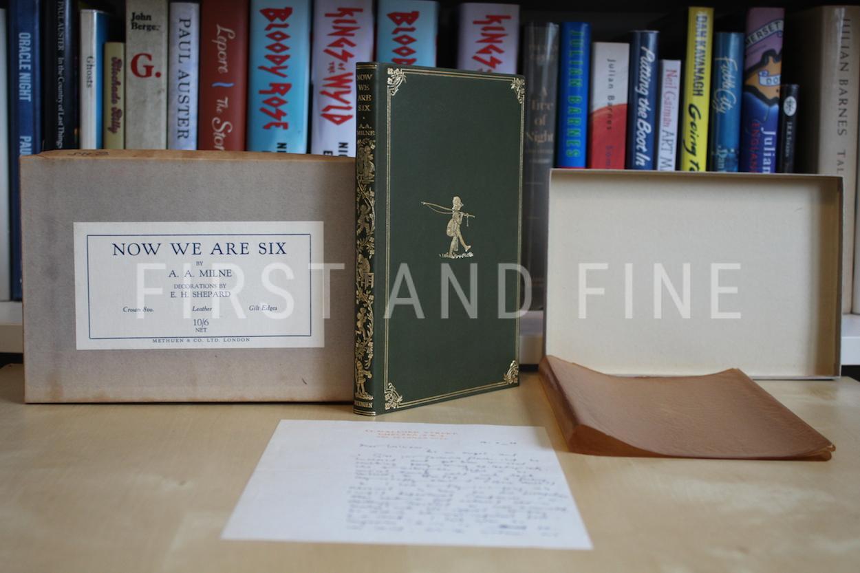 Milne, Alan Alexander (1927) 'Now We Are Six', UK deluxe first edition with handwritten letter by A.A. Milne