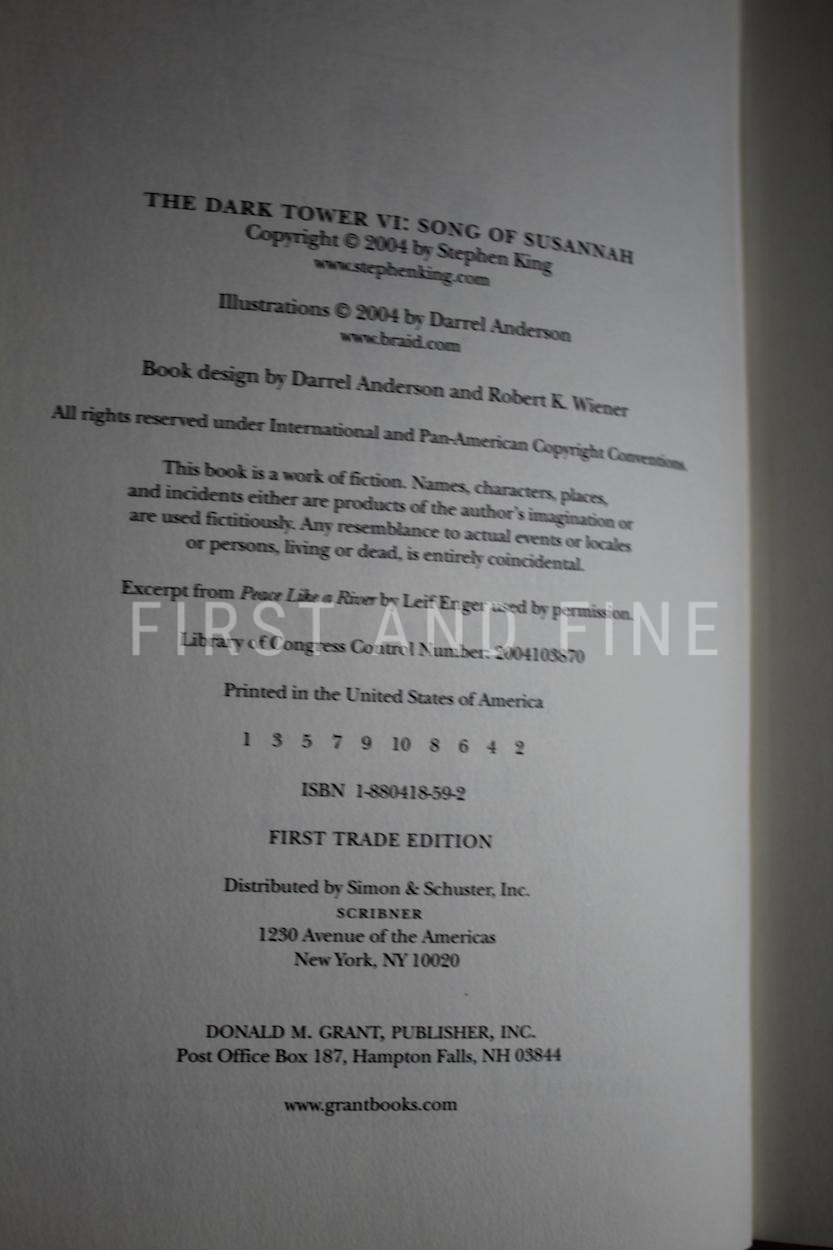 King Stephen (2004) 'The Dark Tower VI: The Song of Susannah', US signed first edition - Image 4