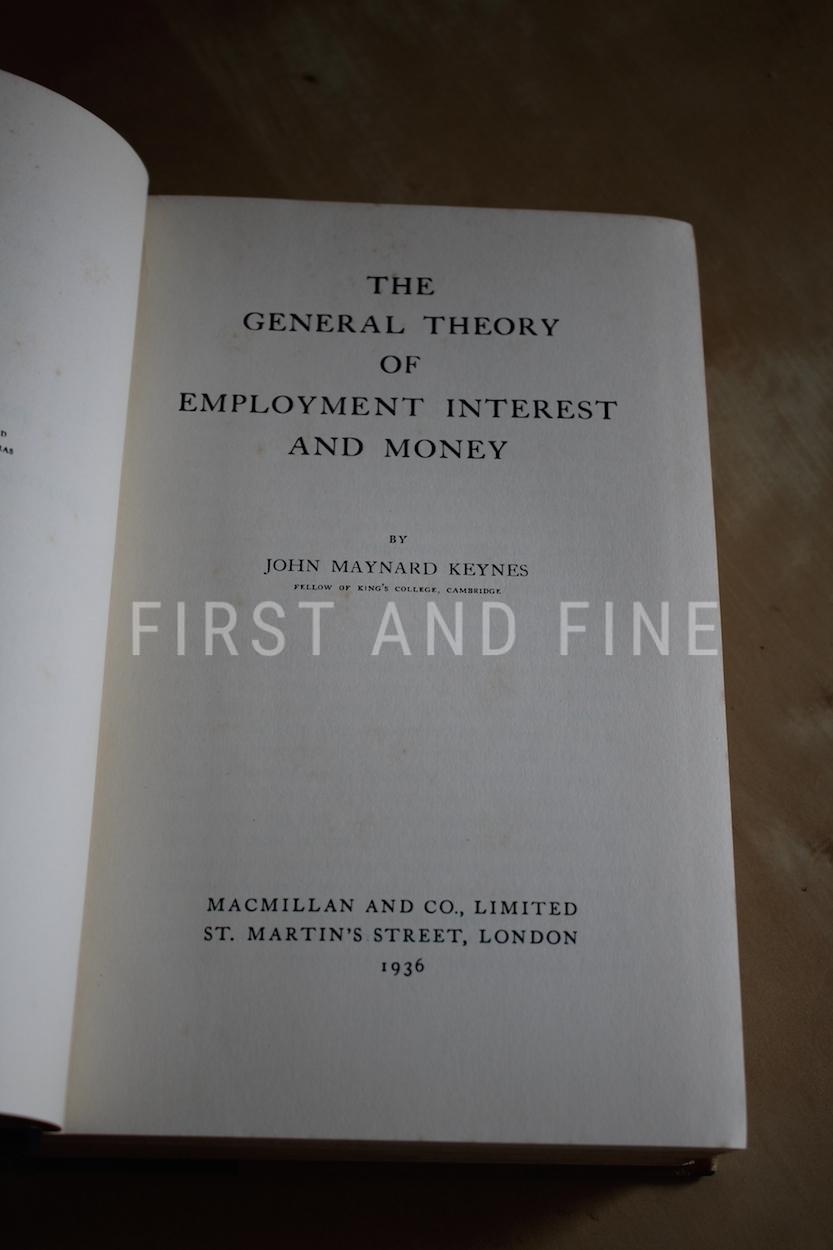 Keynes, John Maynard (1936) The General Theory of Employment, Interest and Money', UK first edition in the scarce first edition dust jacket - Image 3