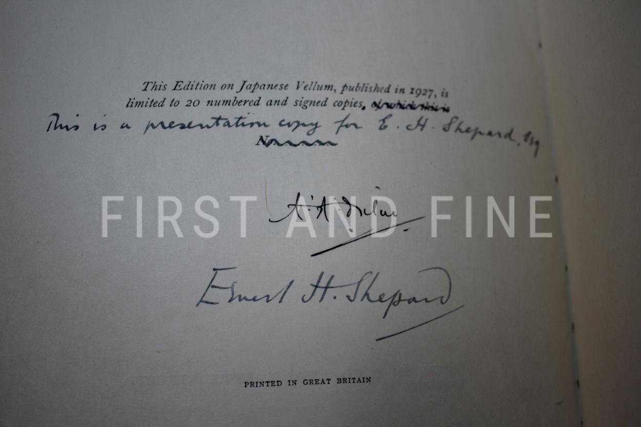 Milne, Alan Alexander (1927) 'Now We Are Six', UK signed deluxe limited edition bound in vellum, Ernest Shepard's personal copy - Image 2