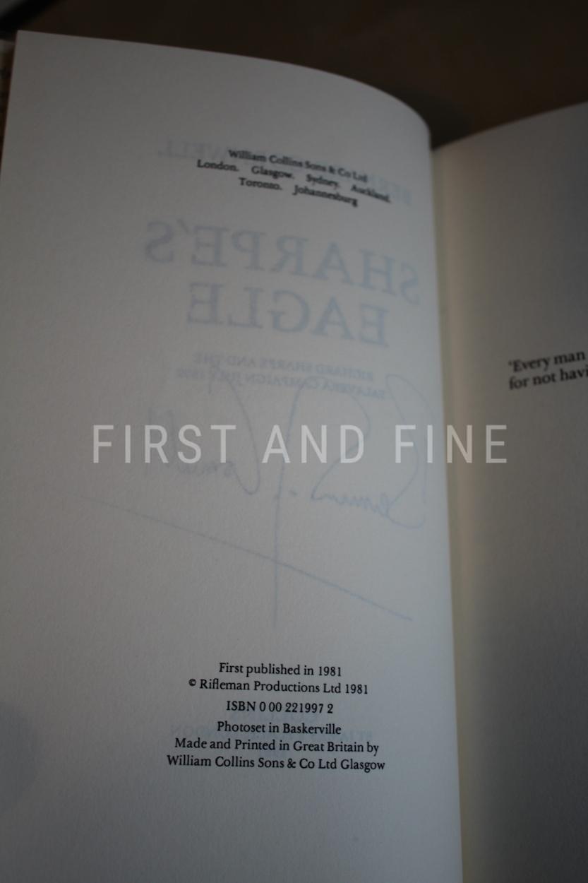 Cornwell, Bernard (1981) 'Sharpe's Eagle', UK signed first edition - Image 2